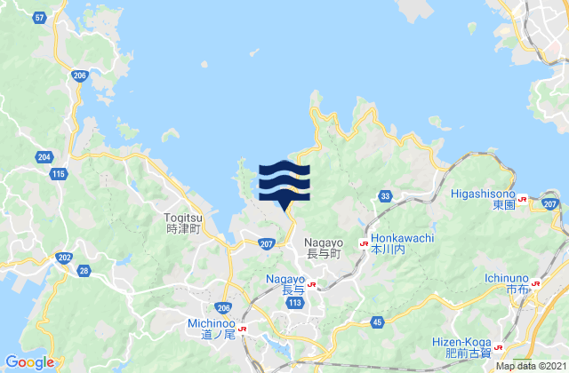 Mappa delle Getijden in Obita, Japan