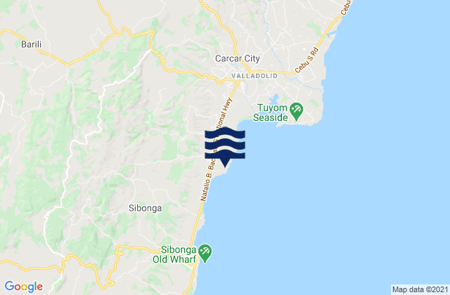 Mappa delle Getijden in Ocaña, Philippines