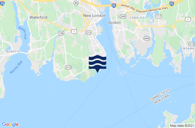 Mappa delle Getijden in Ocean Beach Park New London, United States