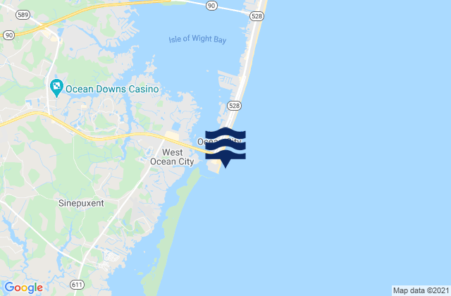 Mappa delle Getijden in Ocean City (fishing Pier), United States