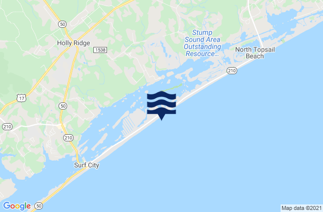 Mappa delle Getijden in Ocean City Beach (Fishing Pier), United States