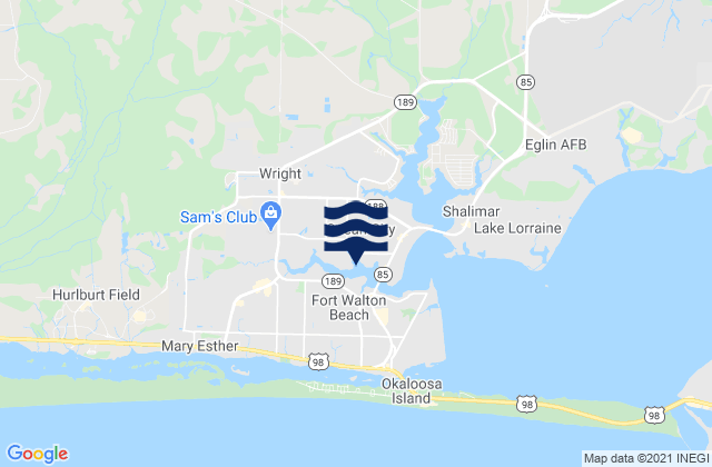 Mappa delle Getijden in Ocean City, United States