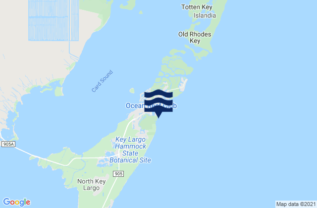 Mappa delle Getijden in Ocean Reef Harbor (Key Largo), United States