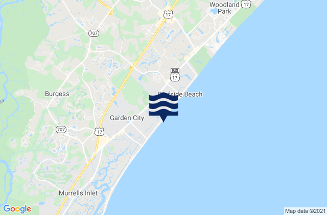 Mappa delle Getijden in Oceanside Beach, United States