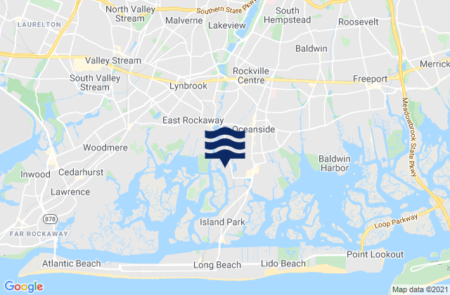 Mappa delle Getijden in Oceanside, United States