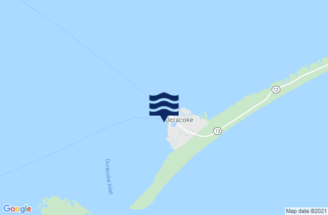 Mappa delle Getijden in Ocracoke (Ocracoke Island), United States