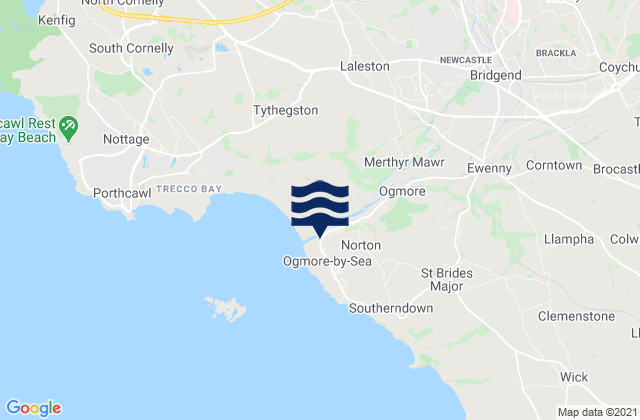 Mappa delle Getijden in Ogmore-by-Sea, United Kingdom