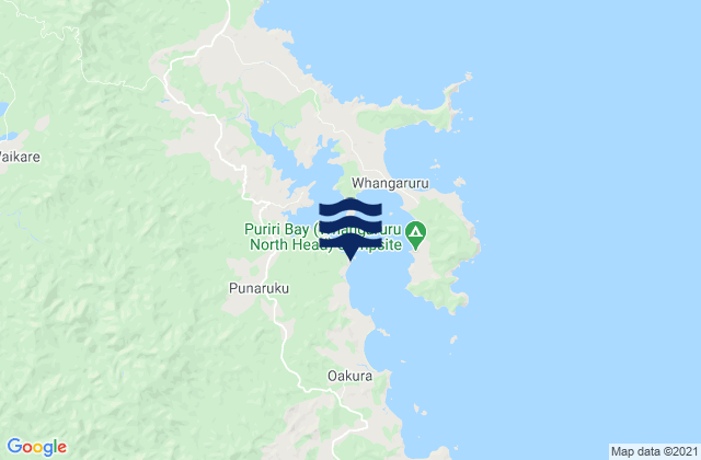 Mappa delle Getijden in Ohawini Bay, New Zealand