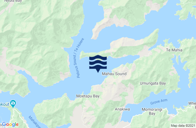 Mappa delle Getijden in Ohingaroa Bay, New Zealand