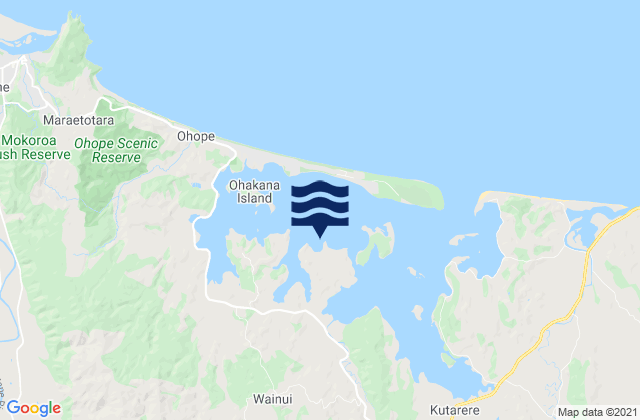 Mappa delle Getijden in Ohiwa Harbour, New Zealand