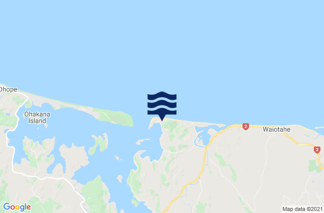 Mappa delle Getijden in Ohiwa, New Zealand