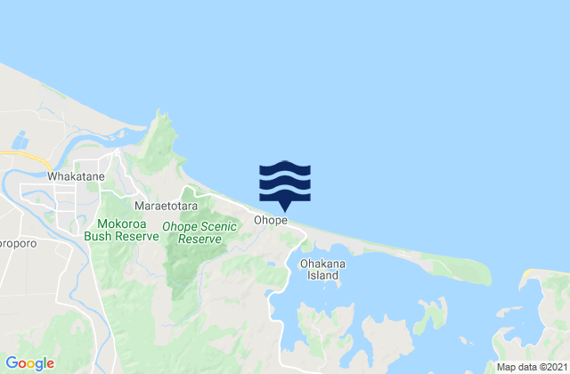 Mappa delle Getijden in Ohope, New Zealand