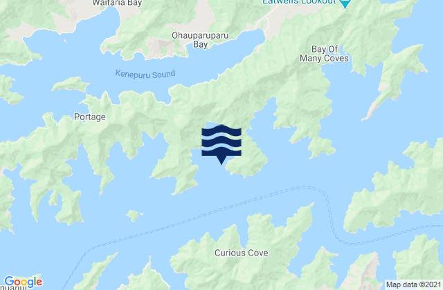 Mappa delle Getijden in Okahu Bay, New Zealand