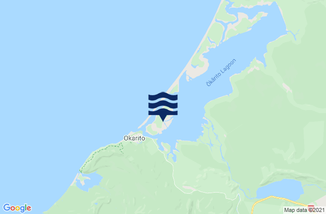 Mappa delle Getijden in Okarito, New Zealand