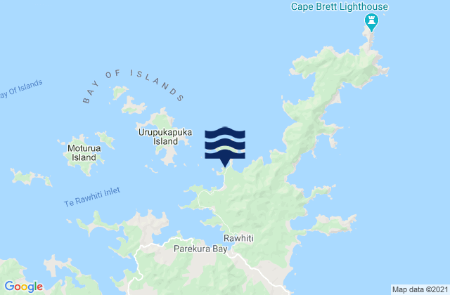 Mappa delle Getijden in Oke Bay, New Zealand