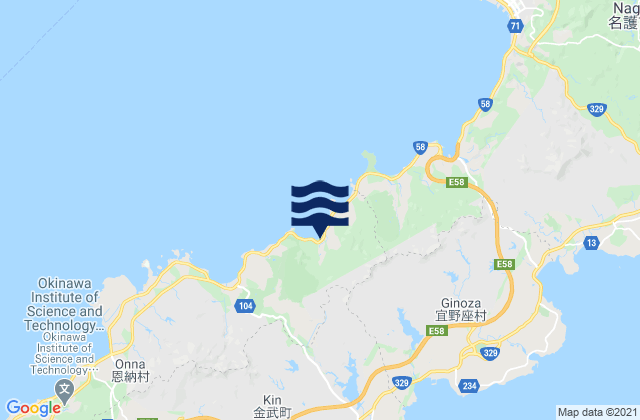 Mappa delle Getijden in Okinawa, Japan