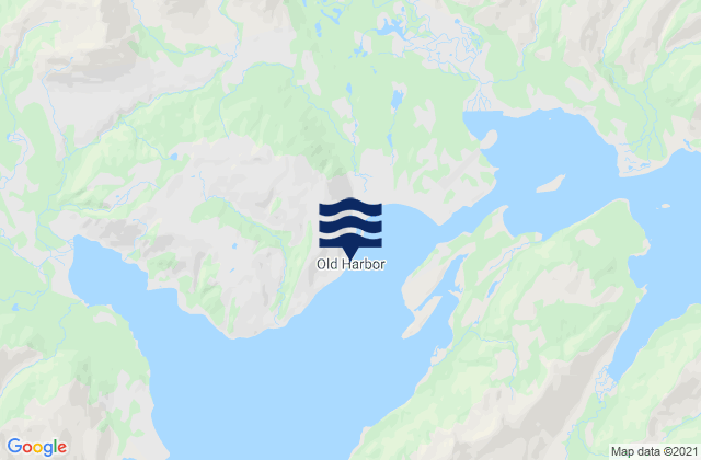 Mappa delle Getijden in Old Harbor Kodiak Island, United States