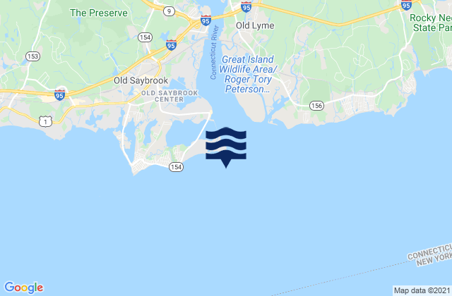 Mappa delle Getijden in Old Saybrook (Saybrook Jetty), United States