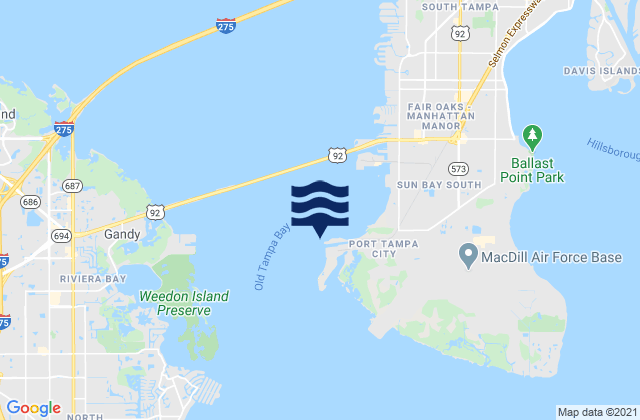 Mappa delle Getijden in Old Tampa Bay Entrance (Port Tampa), United States