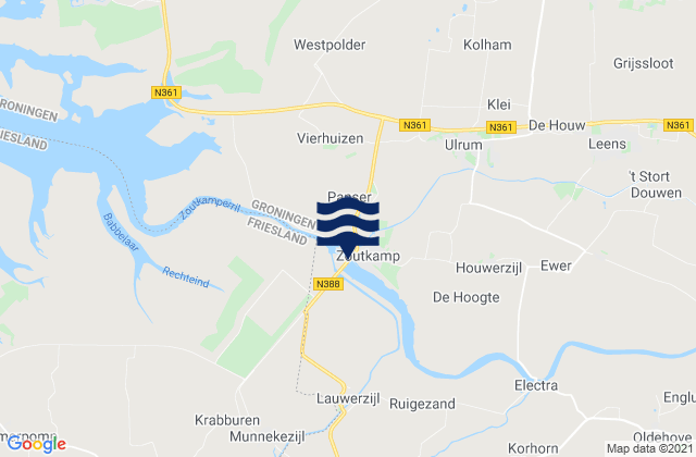 Mappa delle Getijden in Oldehove, Netherlands