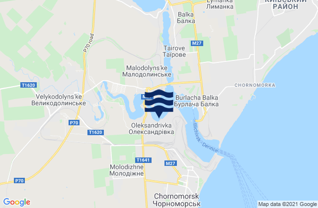 Mappa delle Getijden in Oleksandrivka, Ukraine