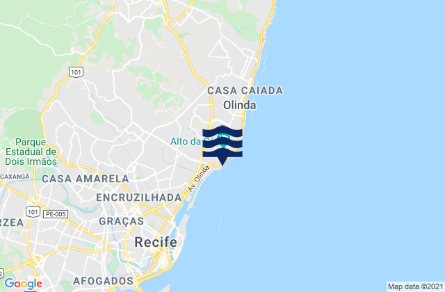 Mappa delle Getijden in Olinda, Brazil