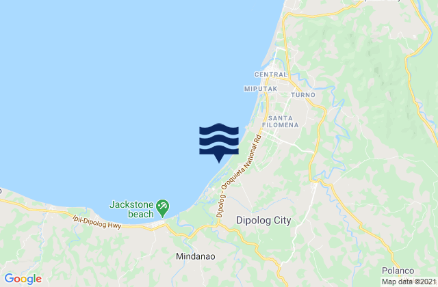 Mappa delle Getijden in Olingan, Philippines