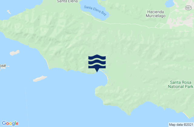 Mappa delle Getijden in Ollies Point (Potrero Grande), Costa Rica