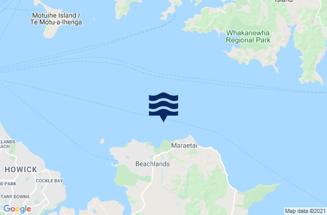 Mappa delle Getijden in Omana Beach, New Zealand