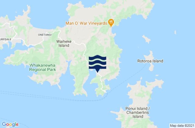 Mappa delle Getijden in Omaru Bay, New Zealand