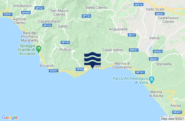 Mappa delle Getijden in Omignano, Italy