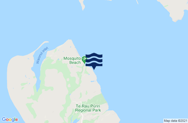 Mappa delle Getijden in Omokoiti Bay, New Zealand