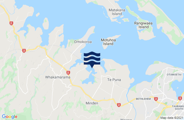 Mappa delle Getijden in Omokoroa Beach, New Zealand