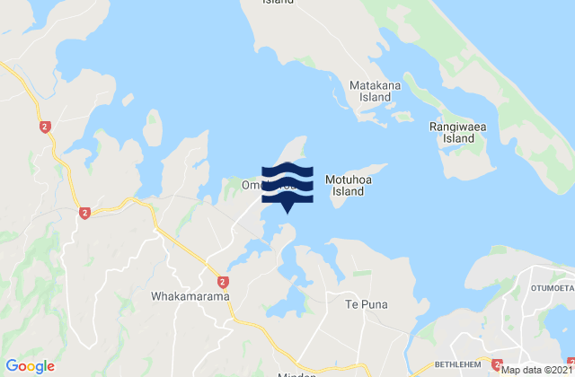 Mappa delle Getijden in Omokoroa, New Zealand