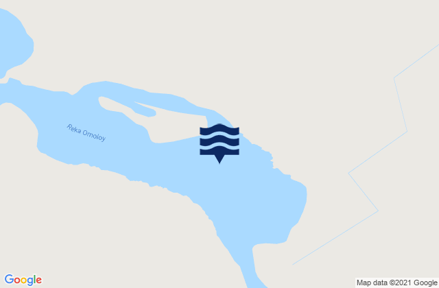 Mappa delle Getijden in Omoloi River entrance, Russia