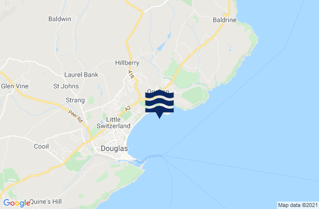 Mappa delle Getijden in Onchan, Isle of Man