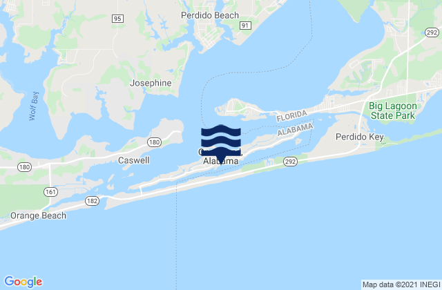Mappa delle Getijden in Ono Island, United States