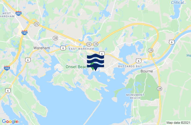 Mappa delle Getijden in Onset Beach (Onset Bay), United States