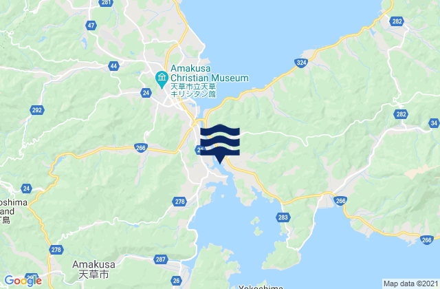 Mappa delle Getijden in Oomon, Japan