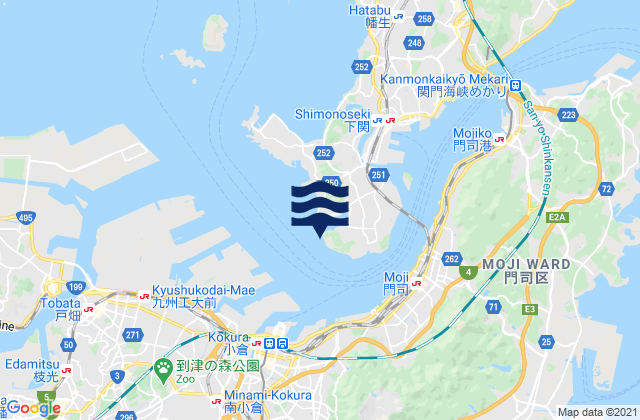 Mappa delle Getijden in Ooyamanohana, Japan