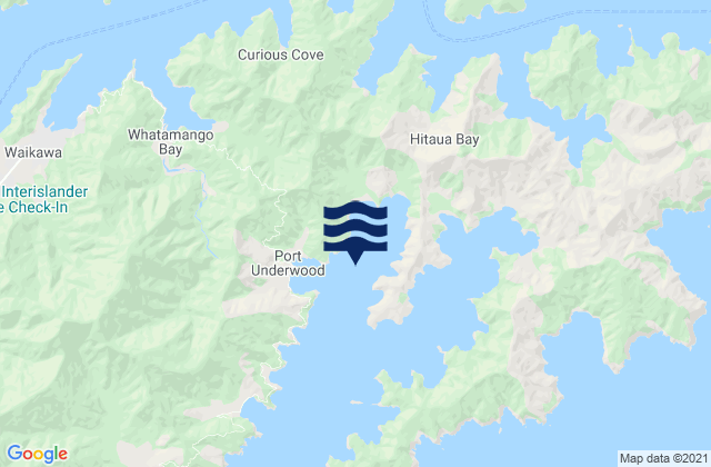 Mappa delle Getijden in Opihi Bay, New Zealand