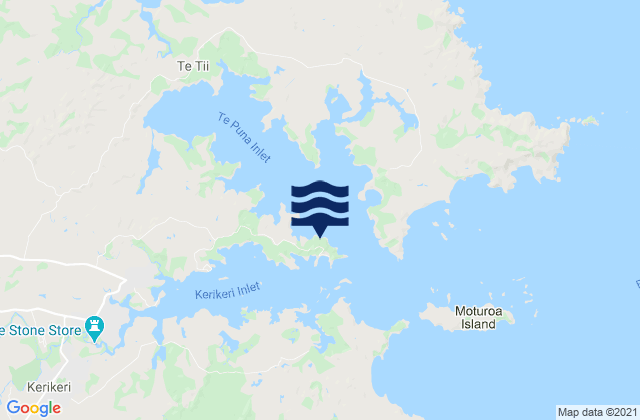 Mappa delle Getijden in Opito Bay, New Zealand