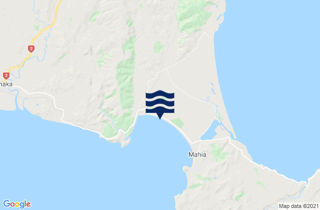 Mappa delle Getijden in Opoutama Beach, New Zealand