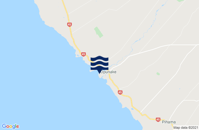 Mappa delle Getijden in Opunake, New Zealand