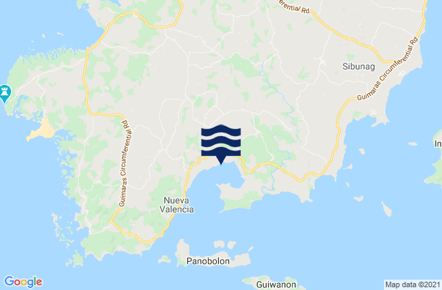 Mappa delle Getijden in Oracon, Philippines
