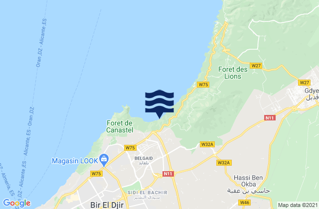 Mappa delle Getijden in Oran, Algeria