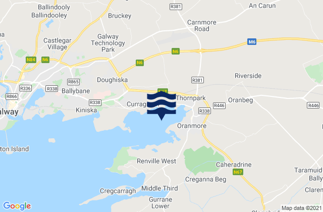Mappa delle Getijden in Oranmore Bay, Ireland