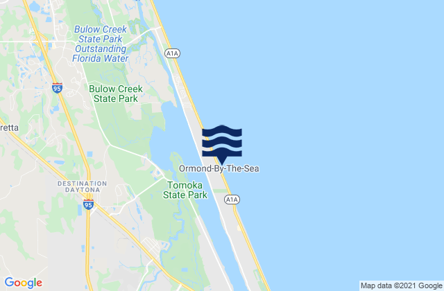 Mappa delle Getijden in Ormond-by-the-Sea, United States