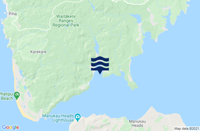 Mappa delle Getijden in Orpheus Bay, New Zealand