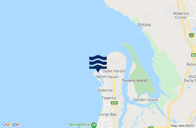Mappa delle Getijden in Ort Adelaide (Outer Harbor), Australia